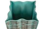 Casa Padrino Luxus Vase Blau 21 x 21 x H. 53 cm - Schlanke hohe Steingut Vase im Rustic Blue Finish - Luxus Deko Accessoires