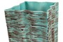 Casa Padrino Luxus Vase Blau 21 x 21 x H. 53 cm - Schlanke hohe Steingut Vase im Rustic Blue Finish - Luxus Deko Accessoires
