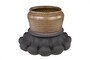 Casa Padrino Luxus Vase Braun  34-50 x H. 14-35,5 cm - Breite organisch geformte Deko Vase aus Steingut in Braun - Luxus Deko Accessoires