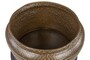 Casa Padrino Luxus Vase Braun  34-50 x H. 14-35,5 cm - Breite organisch geformte Deko Vase aus Steingut in Braun - Luxus Deko Accessoires