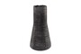 Casa Padrino Luxus Vase Grau  26,5 x H. 53 cm - Hohe Deko Vase aus massivem Farbglas in dunklem Grau - Luxus Deko Accessoires