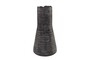 Casa Padrino Luxus Vase Grau  26,5 x H. 53 cm - Hohe Deko Vase aus massivem Farbglas in dunklem Grau - Luxus Deko Accessoires