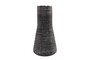 Casa Padrino Luxus Vase Grau  26,5 x H. 53 cm - Hohe Deko Vase aus massivem Farbglas in dunklem Grau - Luxus Deko Accessoires