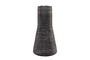 Casa Padrino Luxus Vase Grau  26,5 x H. 53 cm - Hohe Deko Vase aus massivem Farbglas in dunklem Grau - Luxus Deko Accessoires