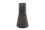 Casa Padrino Luxus Vase Grau  26,5 x H. 53 cm - Hohe Deko Vase aus massivem Farbglas in dunklem Grau - Luxus Deko Accessoires