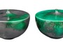 Casa Padrino Luxus Vase Gr�n  28 x H. 19 cm - Breite Steingut Vase Otis S - Luxus Deko Accessoires