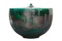 Casa Padrino Luxus Vase Gr�n  33 x H. 25,5 cm - Breite Deko Vase aus Steingut in sattem Gr�n - Luxus Deko Accessoires