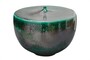 Casa Padrino Luxus Vase Gr�n  33 x H. 25,5 cm - Breite Deko Vase aus Steingut in sattem Gr�n - Luxus Deko Accessoires