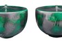 Casa Padrino Luxus Vase Gr�n  33 x H. 25,5 cm - Breite Deko Vase aus Steingut in sattem Gr�n - Luxus Deko Accessoires