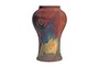 Casa Padrino Luxus Vase Kupferfarben  22 x H. 34 cm - Deko Vase aus Steingut mit matter kupferfarbener Oberfl�che im Raku-Stil - Luxus Deko Accessoires