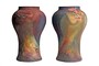 Casa Padrino Luxus Vase Kupferfarben  22 x H. 34 cm - Deko Vase aus Steingut mit matter kupferfarbener Oberfl�che im Raku-Stil - Luxus Deko Accessoires
