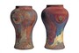 Casa Padrino Luxus Vase Kupferfarben  22 x H. 34 cm - Deko Vase aus Steingut mit matter kupferfarbener Oberfl�che im Raku-Stil - Luxus Deko Accessoires