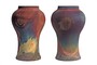 Casa Padrino Luxus Vase Kupferfarben  22 x H. 34 cm - Deko Vase aus Steingut mit matter kupferfarbener Oberfl�che im Raku-Stil - Luxus Deko Accessoires