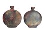 Casa Padrino Luxus Vase Kupferfarben 33 x 13 x H. 37 cm - Raku Vase aus Steingut mit Copper Matt Glasur und Marmoreffekt - Luxus Deko Accessoires