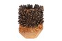 Casa Padrino Luxus Vase Naturfarben 30 x 30 x H. 40 cm - Massive Vase Sui aus hochwertigem Teakholz - Luxus Deko Accessoires