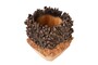 Casa Padrino Luxus Vase Naturfarben 30 x 30 x H. 40 cm - Massive Vase Sui aus hochwertigem Teakholz - Luxus Deko Accessoires