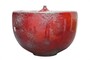 Casa Padrino Luxus Vase Orange  33 x H. 25,5 cm - Breite Deko Vase aus Steingut in kr�ftigem Orange - Luxus Deko Accessoires