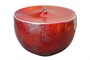 Casa Padrino Luxus Vase Orange  33 x H. 25,5 cm - Breite Deko Vase aus Steingut in kr�ftigem Orange - Luxus Deko Accessoires