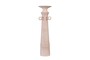 Casa Padrino Luxus Vase Rosa  15 x H. 54,5 cm - Hohe schlanke Vase Datoga Choker aus Steingut mit Ringen am Hals - Luxus Deko Accessoires
