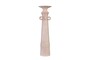 Casa Padrino Luxus Vase Rosa  15 x H. 54,5 cm - Hohe schlanke Vase Datoga Choker aus Steingut mit Ringen am Hals - Luxus Deko Accessoires