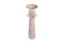 Casa Padrino Luxus Vase Rosa  15 x H. 54,5 cm - Hohe schlanke Vase Datoga Choker aus Steingut mit Ringen am Hals - Luxus Deko Accessoires