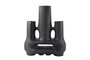 Casa Padrino Luxus Vase Schwarz 38,5 x 18 x H. 45 cm - Gro�e Keramik Vase der Linked Serie mit strukturierter Oberfl�che - Luxus Deko Accessoires