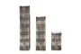 Casa Padrino Luxus Vasen 3er Set Schwarz / Wei� - 3 rechteckige Vasen aus feinem Porzellan in Schwarz-Wei� - Luxus Deko Accessoires