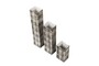 Casa Padrino Luxus Vasen 3er Set Schwarz / Wei� - 3 rechteckige Vasen aus feinem Porzellan in Schwarz-Wei� - Luxus Deko Accessoires