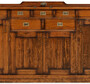 Casa Padrino Luxus Vintage Stil Sideboard mit 4 T�ren und 7 Schubladen Braun 184 x 46 x H. 107,5 cm - Massivholz Schrank - Vintage Stil M�bel - Luxus M�bel - Massivholz M�bel