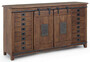 Casa Padrino Luxus Vintage Stil Sideboard mit 2 Schiebet�ren und 16 Schubladen Dunkelbraun 168 x 43 x H. 94 cm - Massivholz Schrank - Vintage Stil M�bel - Luxus M�bel - Massivholz M�bel