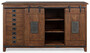 Casa Padrino Luxus Vintage Stil Sideboard mit 2 Schiebet�ren und 16 Schubladen Dunkelbraun 168 x 43 x H. 94 cm - Massivholz Schrank - Vintage Stil M�bel - Luxus M�bel - Massivholz M�bel