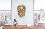 Casa Padrino Designer Metall Wanddeko Skulptur Totenkopf Gold 30 x 20 x H. 40 cm - Metall Wanddeko Figur Skull