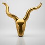 Casa Padrino Luxus Wanddeko Stierkopf Gold B. ca. 60 cm - Longhorn Skulptur 