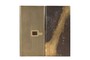 Casa Padrino Luxus Wanddekoration 102 x 5 x H. 101,5 cm - Zweiteiliges Wandrelief Fragment aus Stahl mit Messing im ge�tzten Antik-Messing Finish - Luxus Deko Accessoires