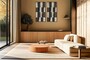 Casa Padrino Luxus Wanddekoration Braun / Wei� 60 x 4 x H. 120 cm - Gro�es handgeflochtenes Wandrelief Elin aus Wasserhyazinthe mit Sungkai Furnier Rahmen - Luxus Deko Accessoires