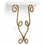 Casa Padrino Luxus Wandkonsole mit Marmorplatte Wei� / Vintage Messing H. 73,5 cm - Luxus M�bel - Luxus Interior