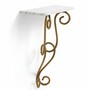 Casa Padrino Luxus Wandkonsole mit Marmorplatte Wei� / Vintage Messing H. 73,5 cm - Luxus M�bel - Luxus Interior