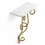 Casa Padrino Luxus Wandkonsole mit Marmorplatte Wei� / Vintage Messing H. 73,5 cm - Luxus M�bel - Luxus Interior