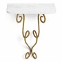 Casa Padrino Luxus Wandkonsole mit Marmorplatte Wei� / Vintage Messing H. 73,5 cm - Luxus M�bel - Luxus Interior
