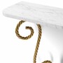 Casa Padrino Luxus Wandkonsole mit Marmorplatte Wei� / Vintage Messing H. 73,5 cm - Luxus M�bel - Luxus Interior