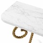 Casa Padrino Luxus Wandkonsole mit Marmorplatte Wei� / Vintage Messing H. 73,5 cm - Luxus M�bel - Luxus Interior