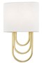 Casa Padrino Luxus Wandleuchte Antik Messing / Wei� 20,3 x 9,5 x H. 34,3 cm - Designer Wandlampe mit Lampenschirm