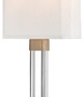 Casa Padrino Luxus Wandleuchte Antik Messingfarben / Wei� 22,9 x 10,2 x H. 54,6 cm - Moderne Wandlampe mit Kristallglas und Seiden Lampenschirm