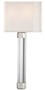 Casa Padrino Luxus Wandleuchte Silber / Wei� 22,9 x 10,2 x H. 54,6 cm - Moderne Wandlampe mit Kristallglas und Seiden Lampenschirm