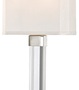 Casa Padrino Luxus Wandleuchte Silber / Wei� 22,9 x 10,2 x H. 54,6 cm - Moderne Wandlampe mit Kristallglas und Seiden Lampenschirm