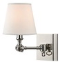 Casa Padrino Luxus Wandleuchte Silber / Wei� 15,2 x 24,1 x H. 25,4 cm - Wandlampe mit Schwenkarm