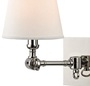 Casa Padrino Luxus Wandleuchte Silber / Wei� 15,2 x 24,1 x H. 25,4 cm - Wandlampe mit Schwenkarm