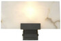 Casa Padrino Luxus Wandleuchte Alabaster / Bronze 30 x 8 x H. 19 cm - Elegante Wandlampe mit Alabaster Lampenschirm - Luxus Kollektion