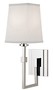 Casa Padrino Luxus Wandleuchte Silber / Wei� 13,3 x 19,1 x H. 38,7 cm - Wandlampe mit Lampenschirm