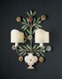 Casa Padrino Luxus Wandleuchte Mehrfarbig B. 55 x H. 70 cm - Handgefertigte Wandleuchte aus Schmiedeeisen mit handgeformten Bl�ten - Luxus Kollektion - Edel & Prunkvoll